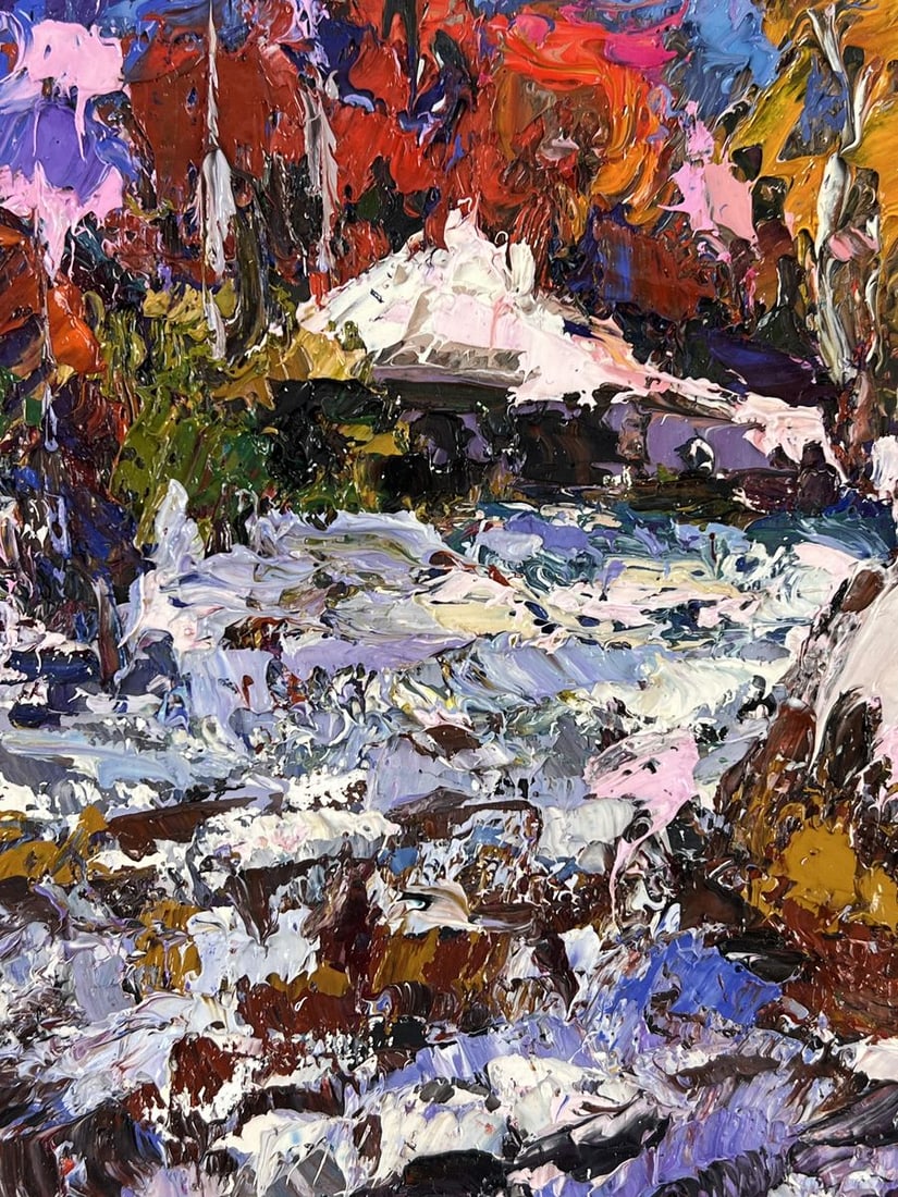 Oil painting Winter Snowy Field Oksana Ivanyuk - 4