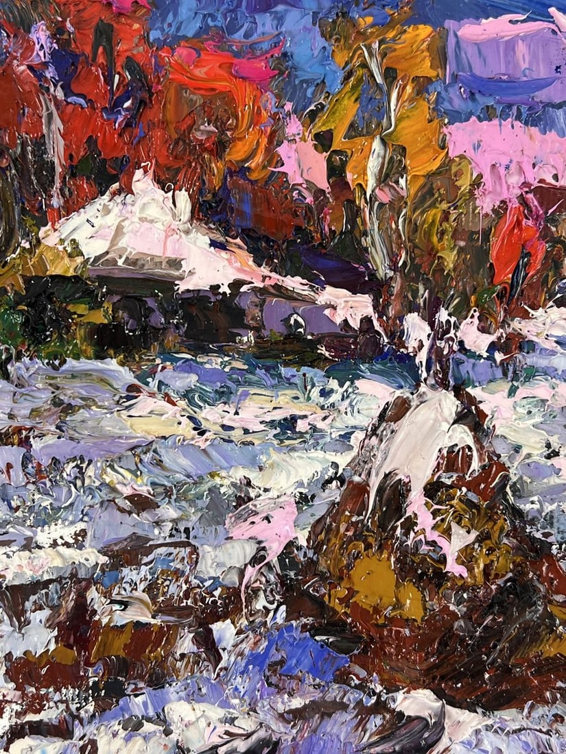 Oil painting Winter Snowy Field Oksana Ivanyuk - 5