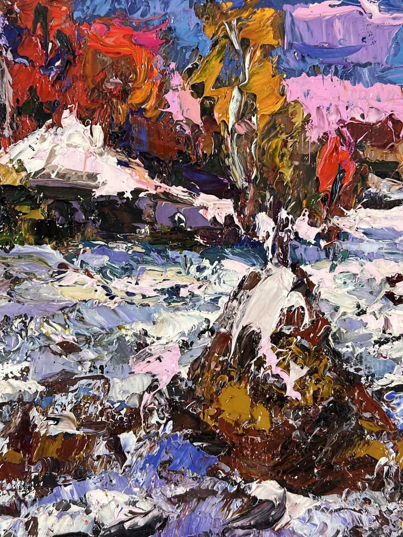 Oil painting Winter Snowy Field Oksana Ivanyuk - 6