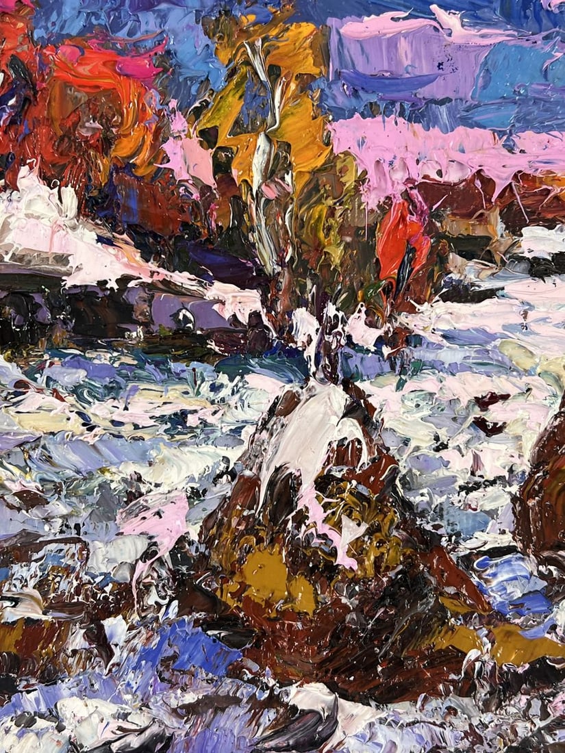 Oil painting Winter Snowy Field Oksana Ivanyuk - 7