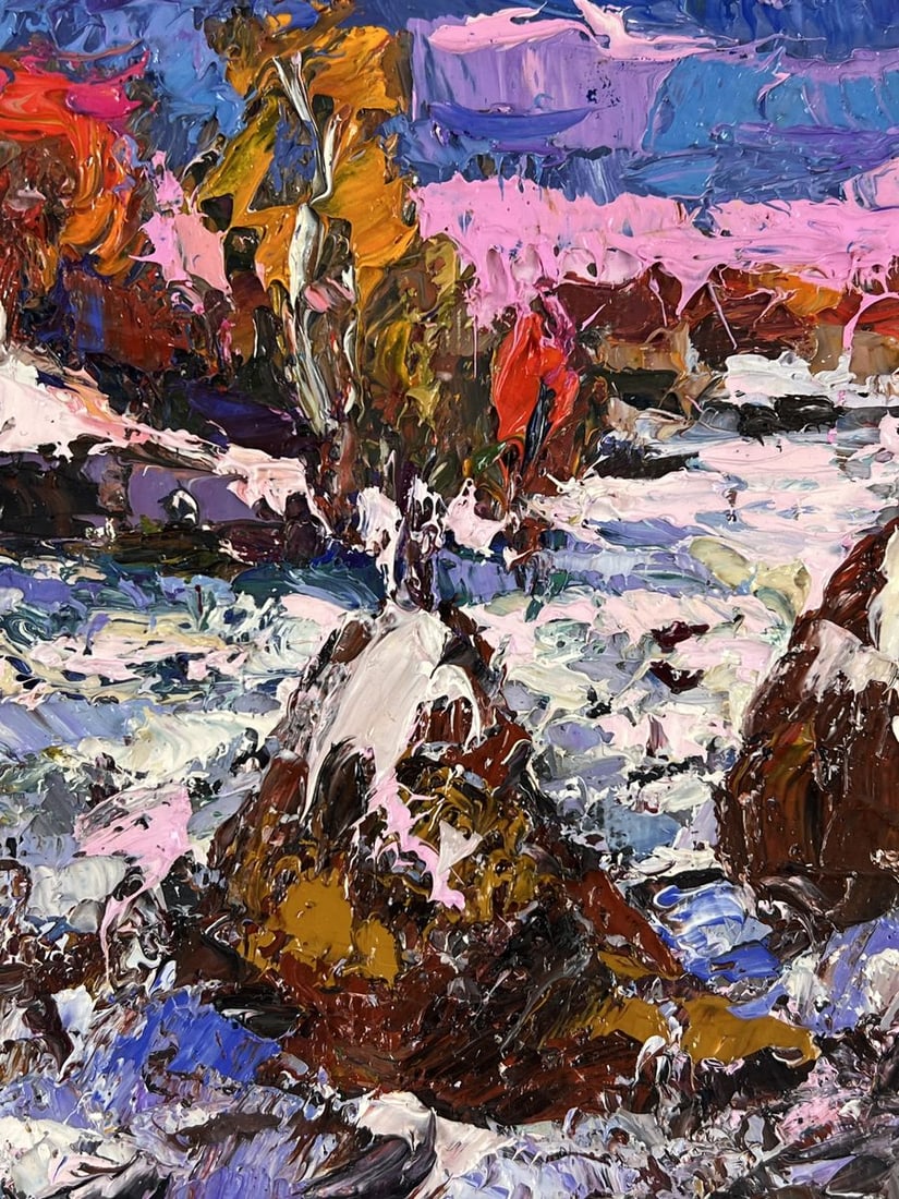 Oil painting Winter Snowy Field Oksana Ivanyuk - 8