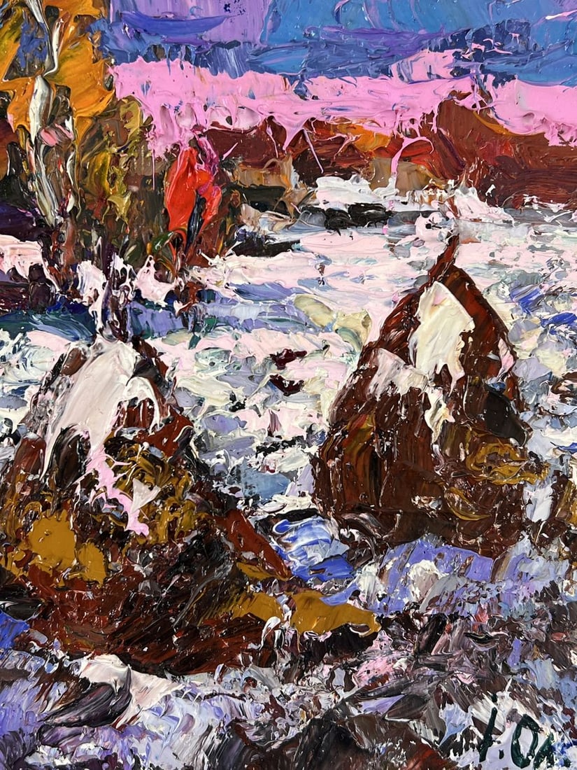 Oil painting Winter Snowy Field Oksana Ivanyuk - 9