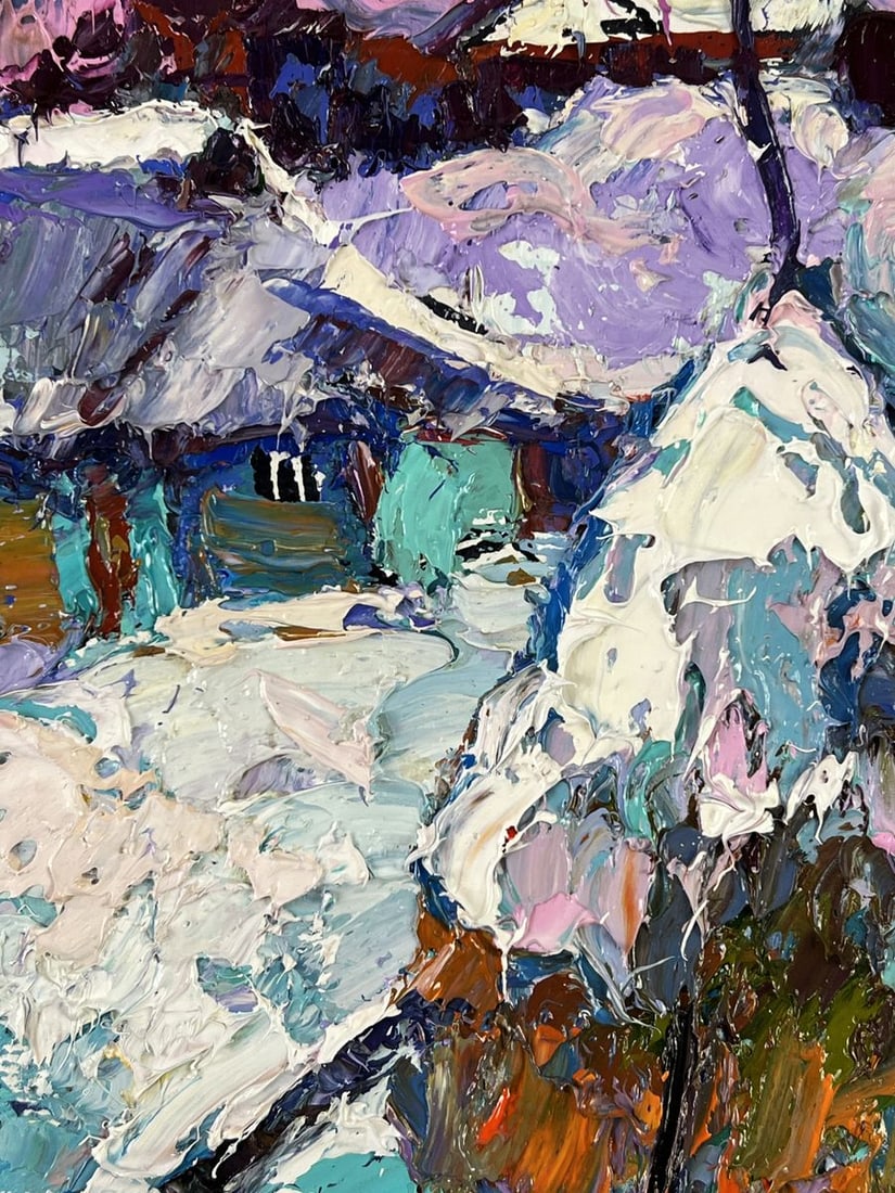 Oil painting Moonlit Night Over the Village Oksana Ivanyuk - 8