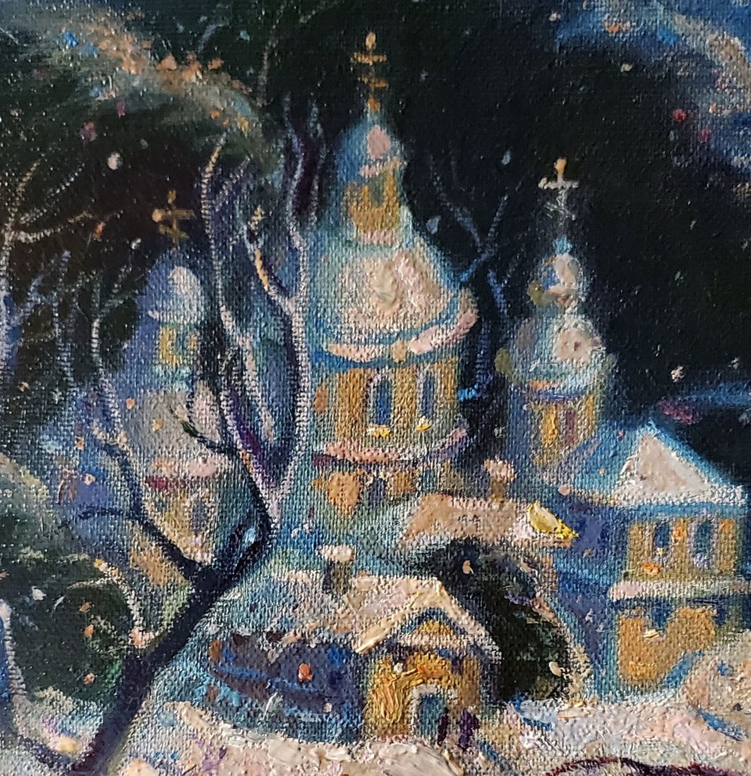 Oil painting Winter Monastery Daniil Litvinov - 6