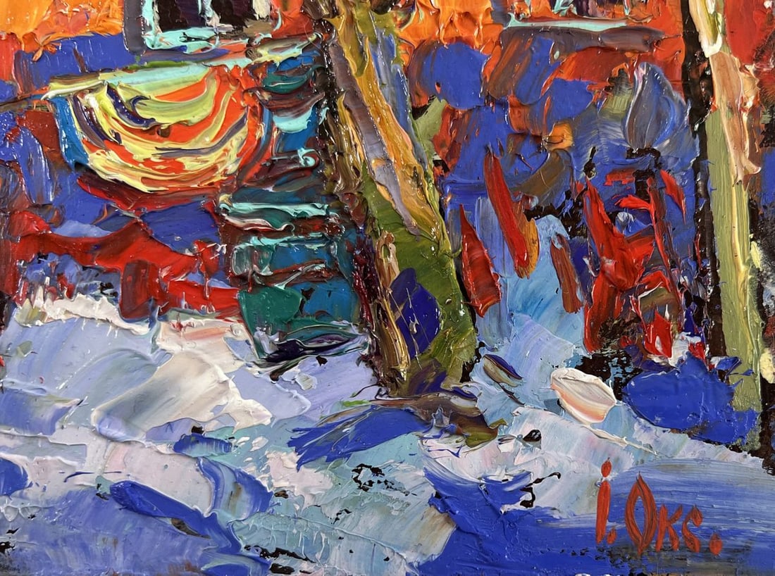 Oil painting The quiet beauty of a winter morning Oksana Kalenyuk - 5