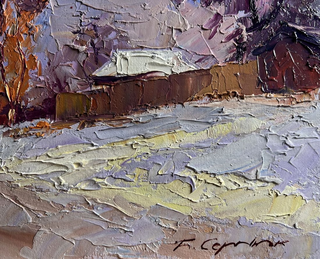 Oil painting The street was covered with snow Boris Serdyuk - 9