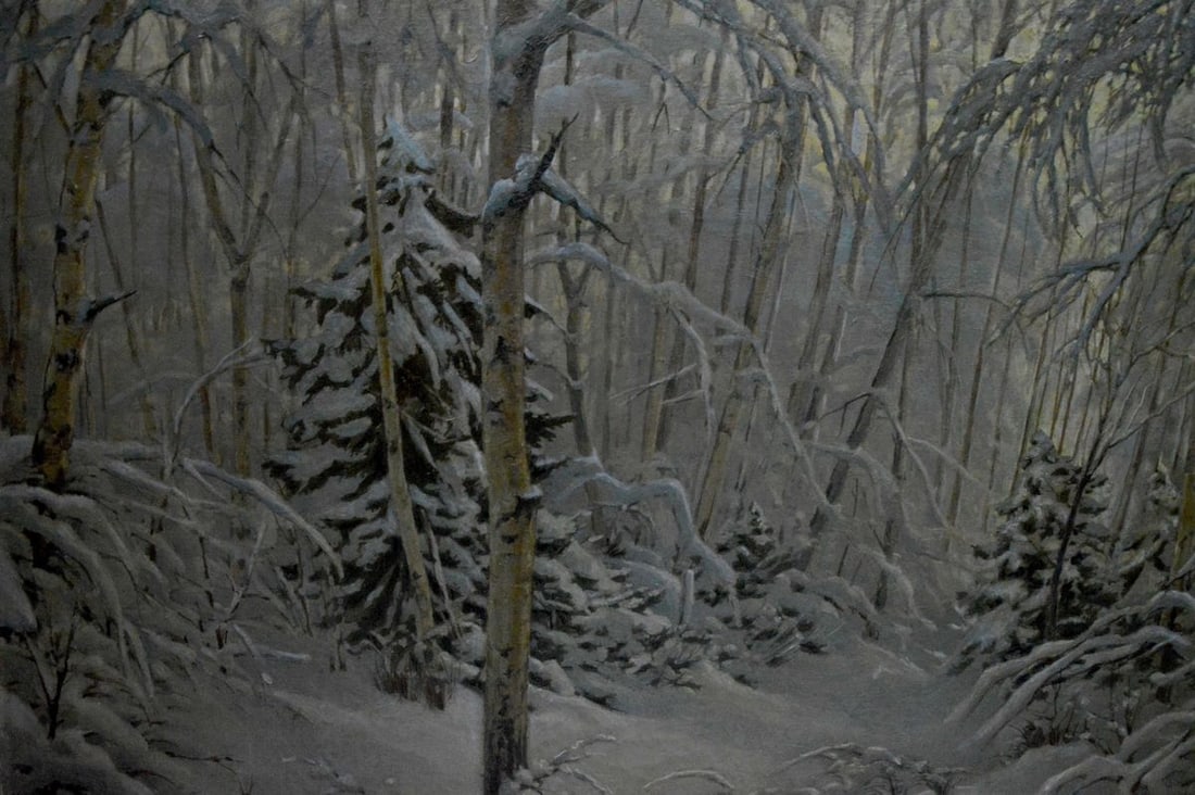 Oil painting Winter landscape Kamzolkin Evgeny Ivanovich - 16