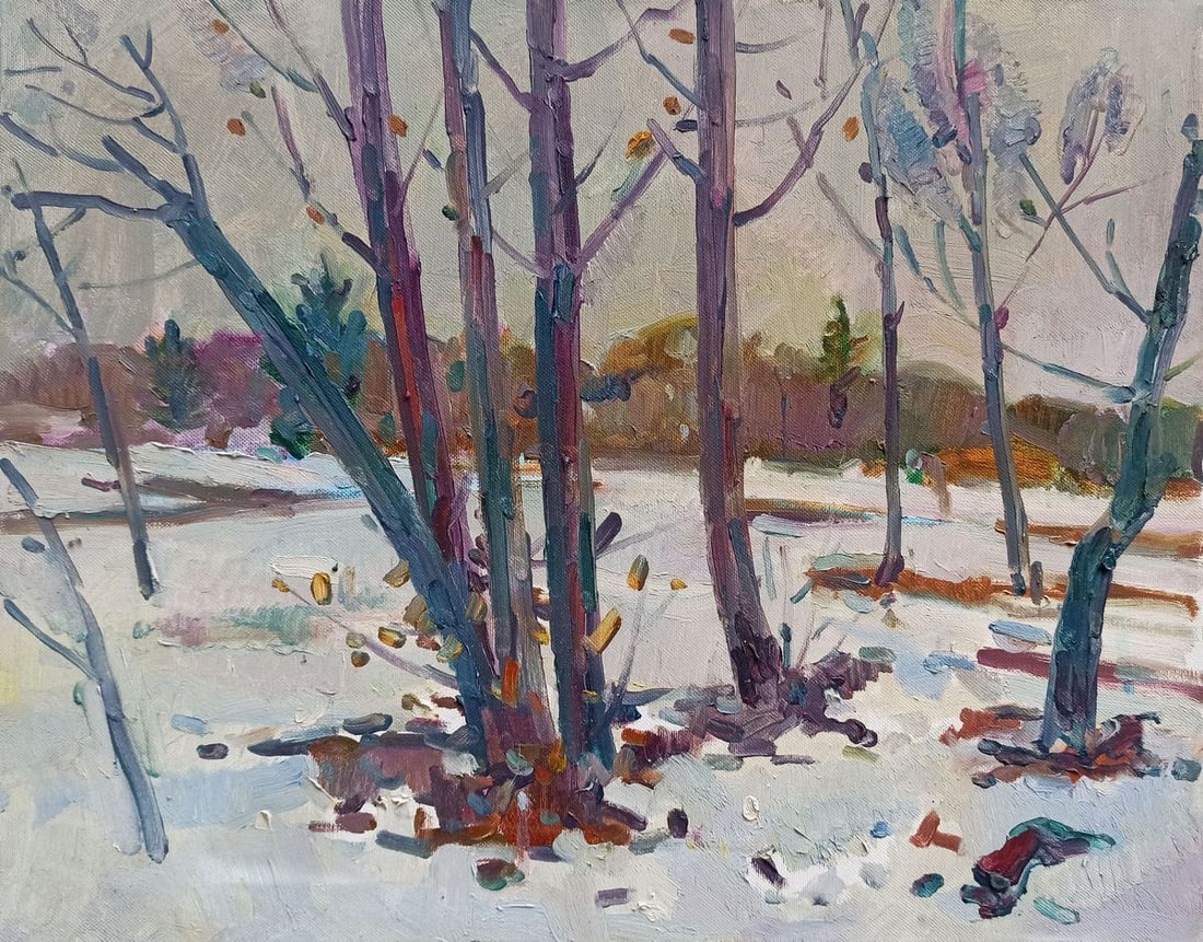 Oil painting Winter evening in the forest Peter Tovpev: Title: Oil painting Winter evening in the forest Peter Tovpev Description: No.Dobr 203 *** ABOUT THIS PAINTING *** * TITLE: "Winter evening in the forest" * ARTISTS: Peter Tovpev * SIZE: 40x50 cm/15.7
