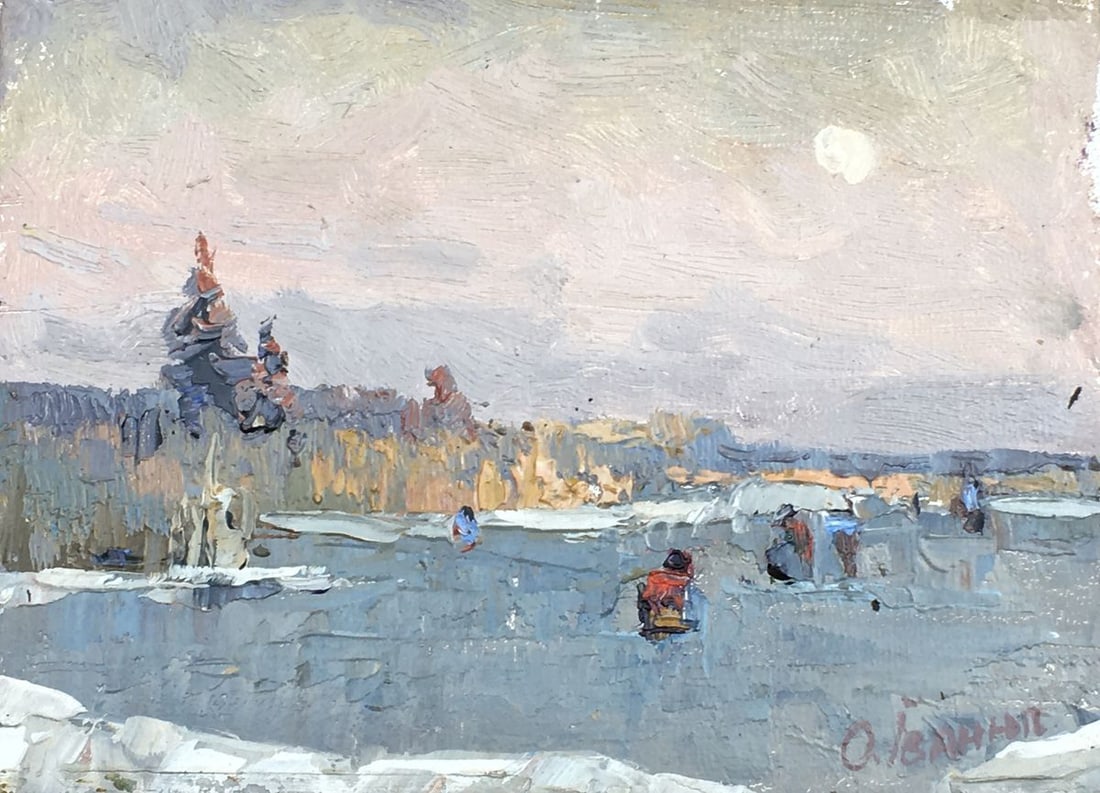 Oil painting On the river Kalenyuk Alex: Title: Oil painting On the river Kalenyuk Alex Description: No.309AAA *** ABOUT THIS PAINTING *** * TITLE: "On the river" * ARTISTS: Kalenyuk Alex * SIZE: 15x20 cm/5.90x7.87 inches' * MEDIUM: oil, can