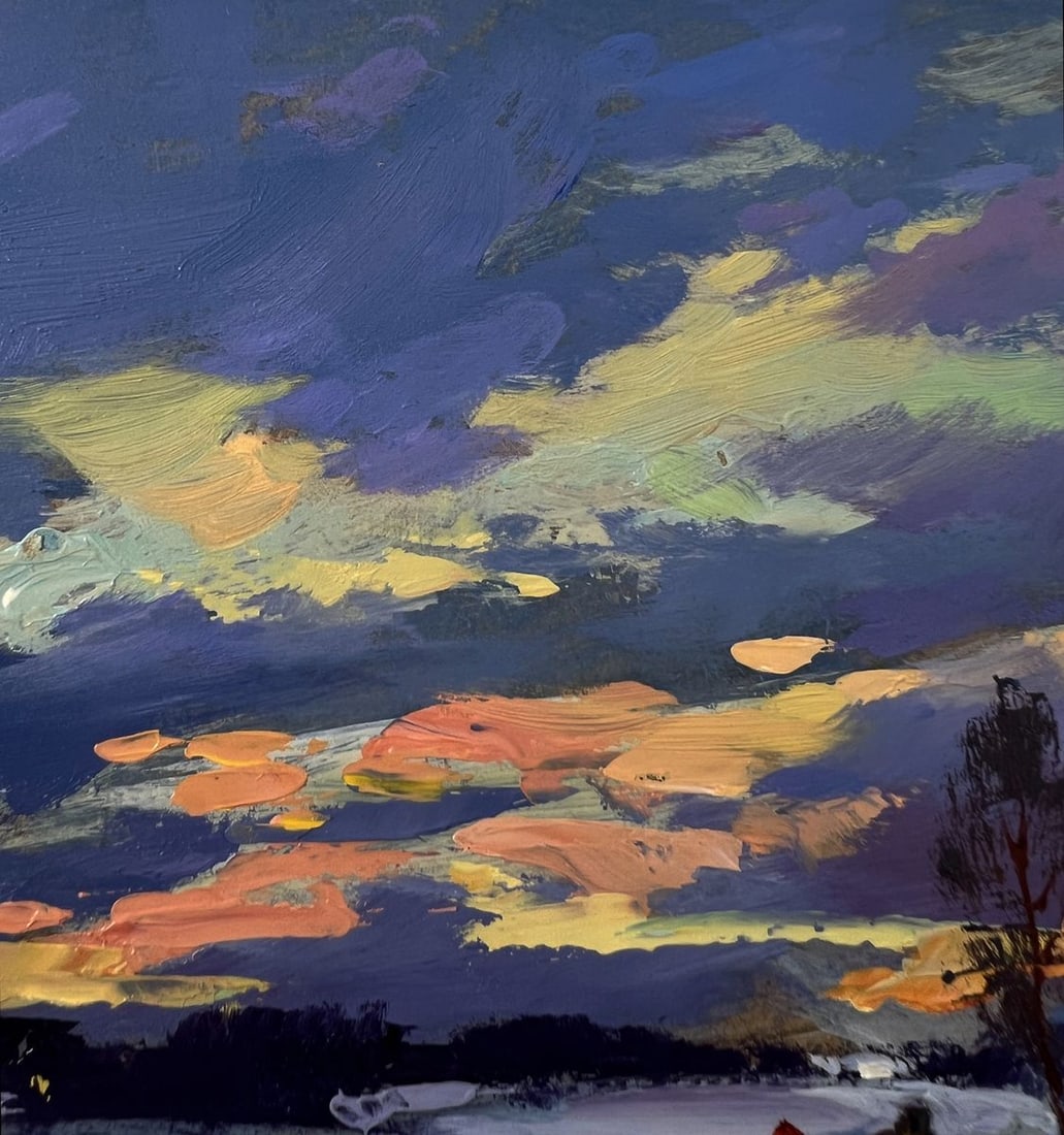 Oil painting Winter sunset Yuriy Suprunchuk - 5