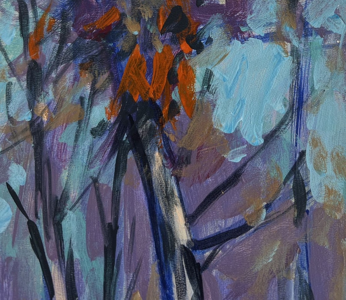 Acrylic painting The first snow fell Mykhailo Patskan - 4