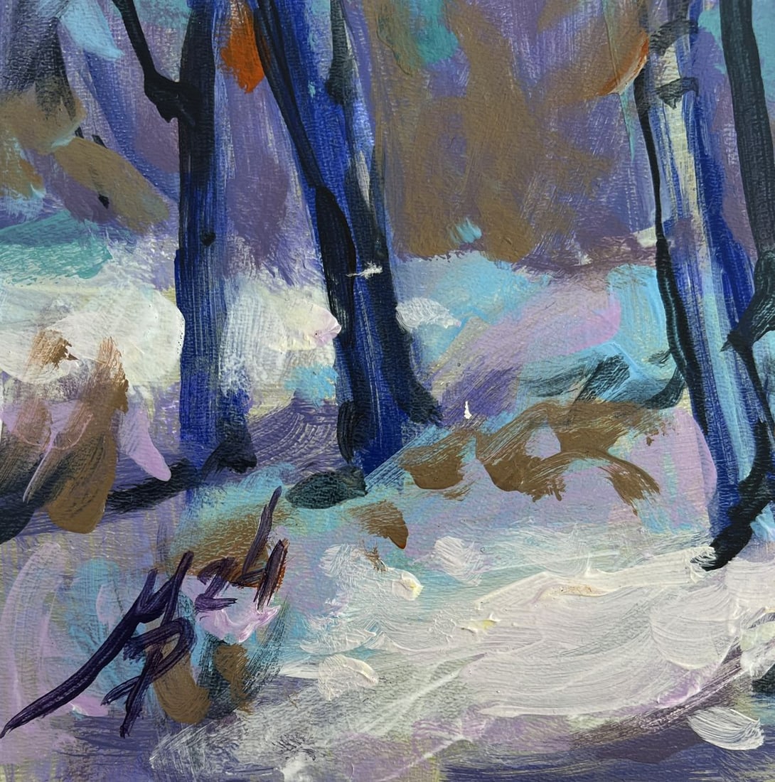 Acrylic painting The first snow fell Mykhailo Patskan - 9