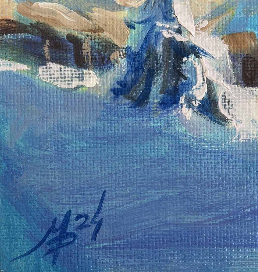 Acrylic painting Snowy forest Mykhailo Patskan - 9
