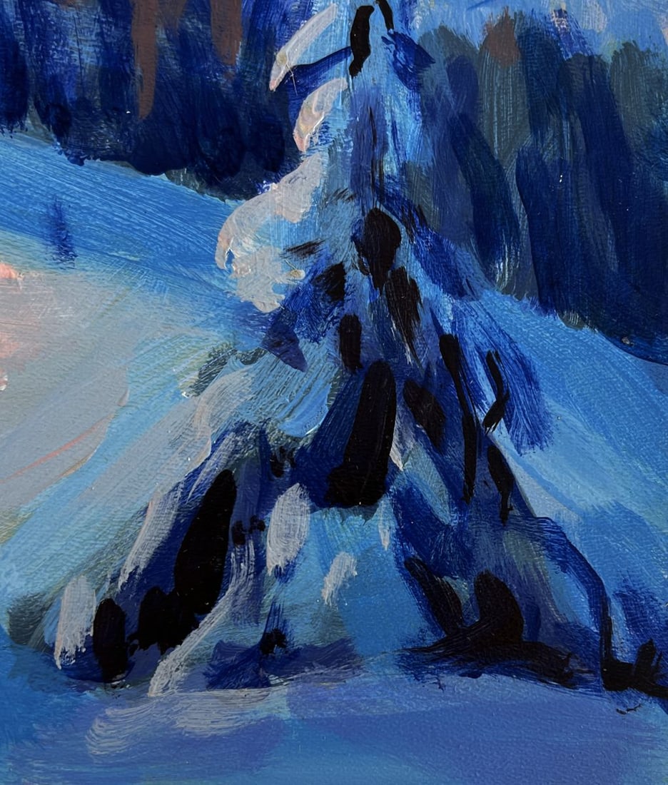 Acrylic painting After the snowfall Mykhailo Patskan - 8