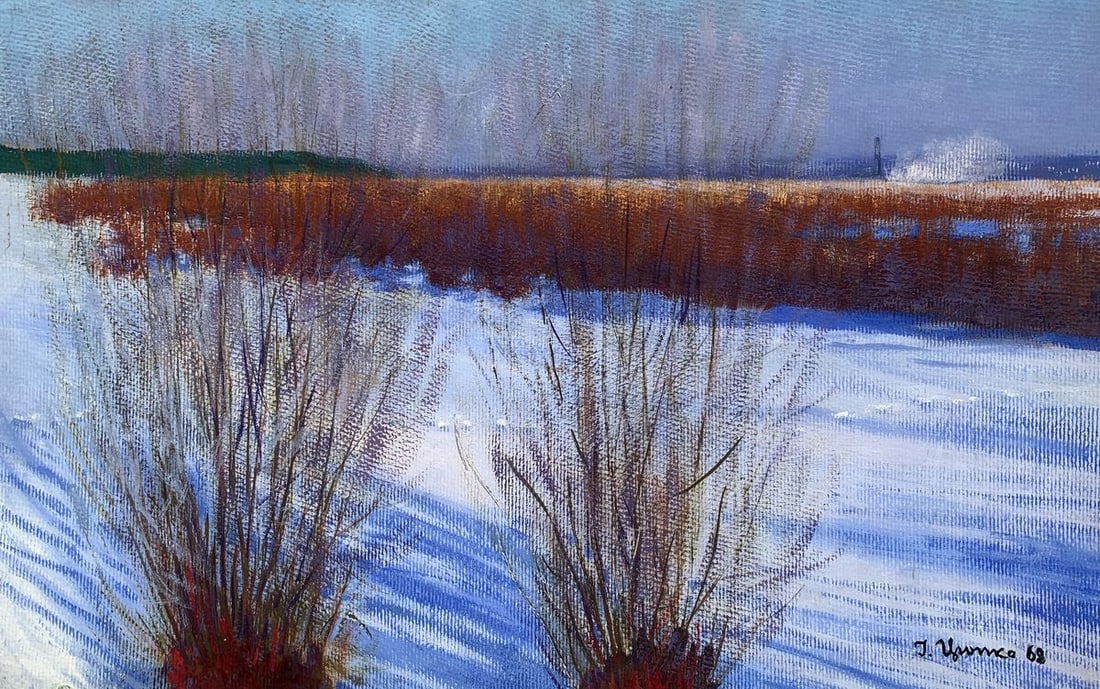 Oil painting March morning Ivan Tsyupka: Title: Oil painting March morning Ivan Tsyupka Description: No.1711*** ABOUT THIS PAINTING **** TITLE: "March morning"* ARTISTS: Ivan Kirillovich Tsyupka* SIZE: 50x80 cm/19.68x31.49 inches' * MEDIUM: 