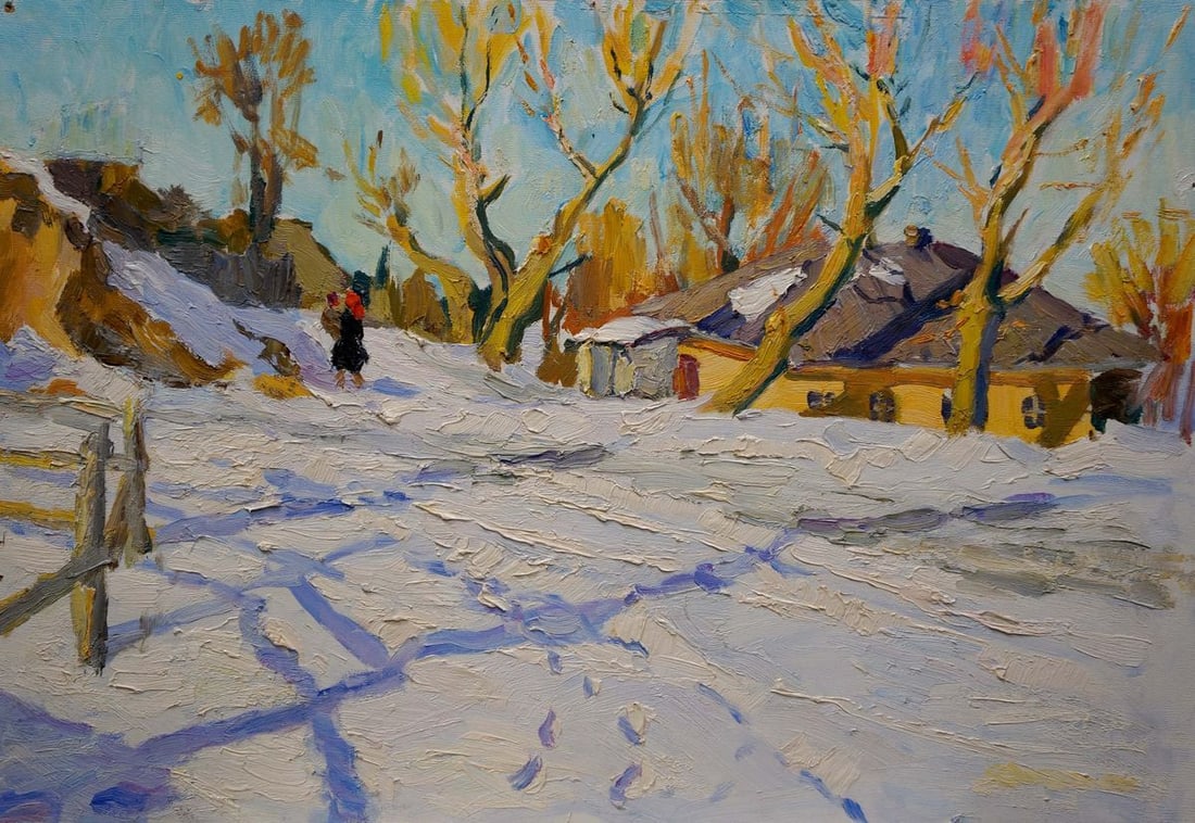 Oil painting Winter landscape Sulimenko Petr Stepanovich: Title: Oil painting Winter landscape Sulimenko Petr Stepanovich Description: No.Verns 243 *** ABOUT THIS PAINTING *** * TITLE: "Winter landscape" * ARTISTS: Sulimenko Petr Stepanovich * SIZE: 35x50 cm
