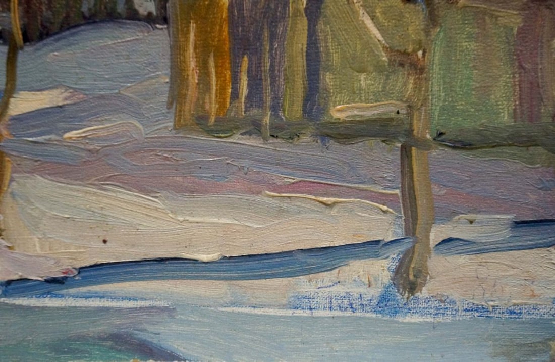 Oil painting Winter landscape Gantman Moisey Faibovich - 5