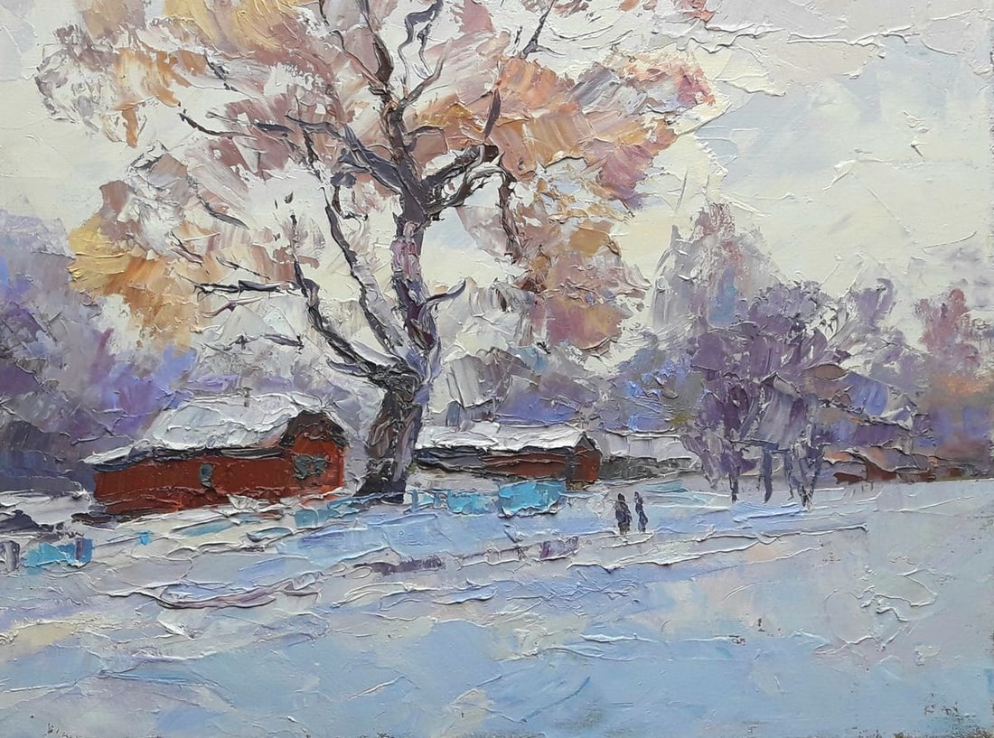 Oil painting Winter street Serdyuk Boris Petrovich - 5