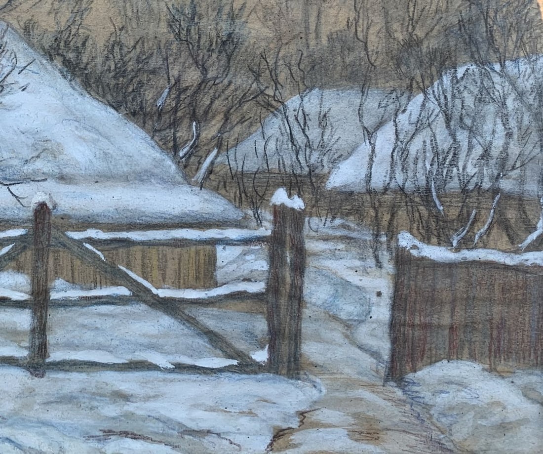 Color pencils painting winter mood A.G.Cherkas: Title: Color pencils painting winter mood A.G.Cherkas Description: No.1525 *** ABOUT THIS PAINTING *** * TITLE: "winter mood" * ARTISTS: A.G.Cherkas * SIZE: 35?50cm/13.77x19.68 inches' * MEDIUM: Color
