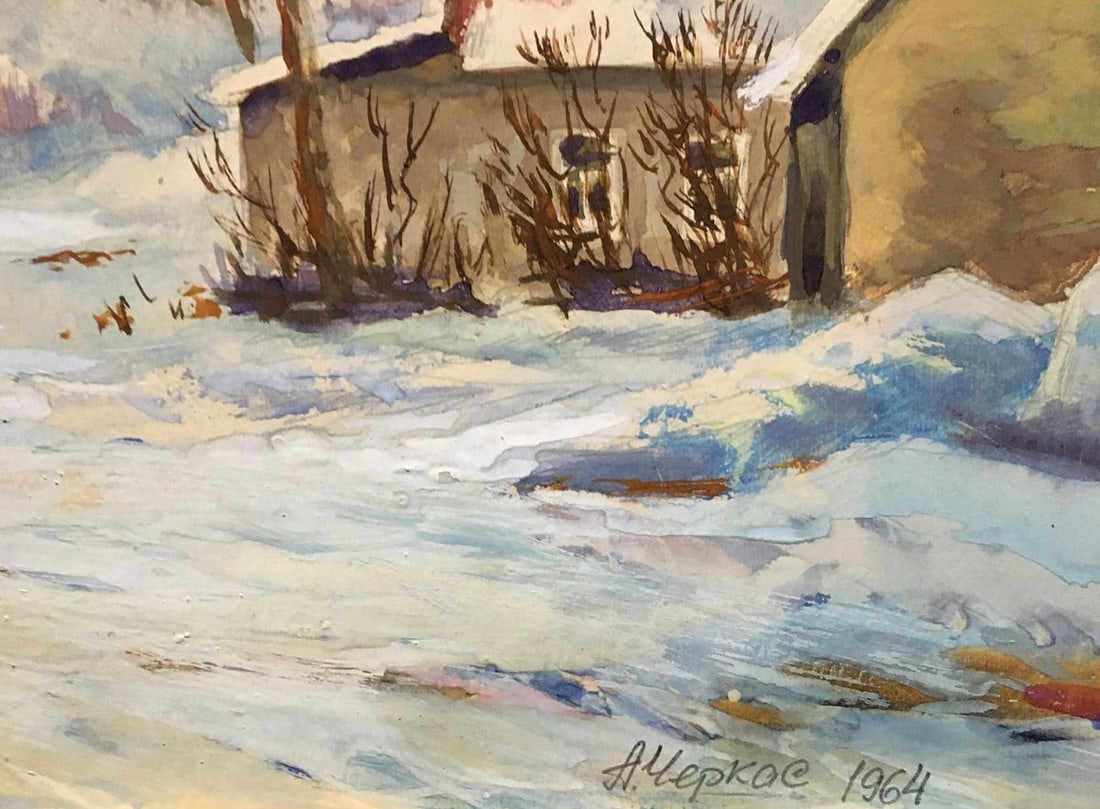 Gouache painting Winter has come Cherkas A.G. - 2