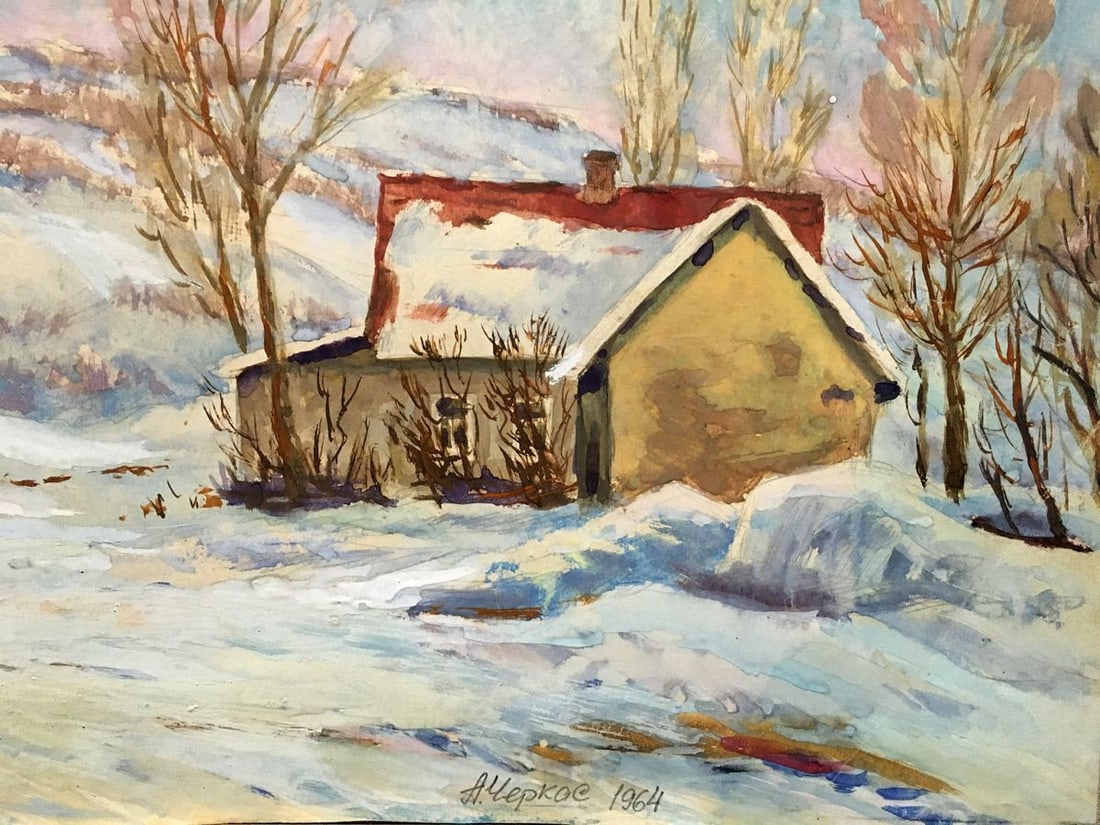 Gouache painting Winter has come Cherkas A.G. - 3