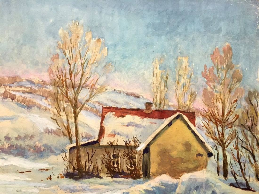 Gouache painting Winter has come Cherkas A.G. - 6