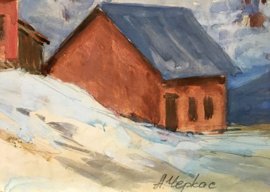 Gouache painting It's time Cherkas A.G. - 3