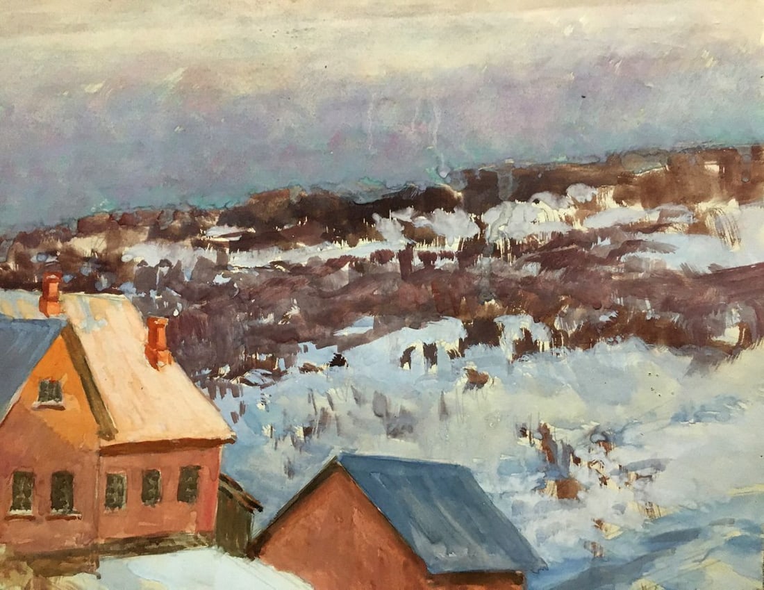 Gouache painting It's time Cherkas A.G. - 7