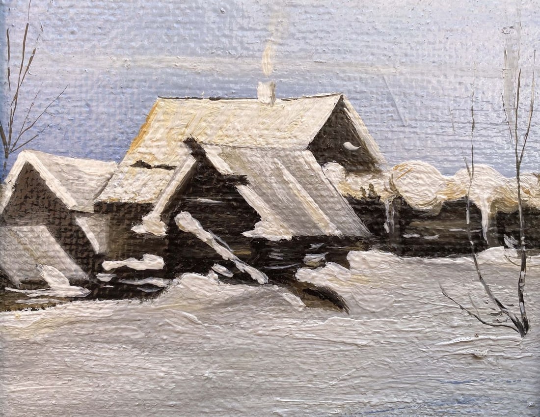 Oil painting Winter landscape Unknown artist - 4
