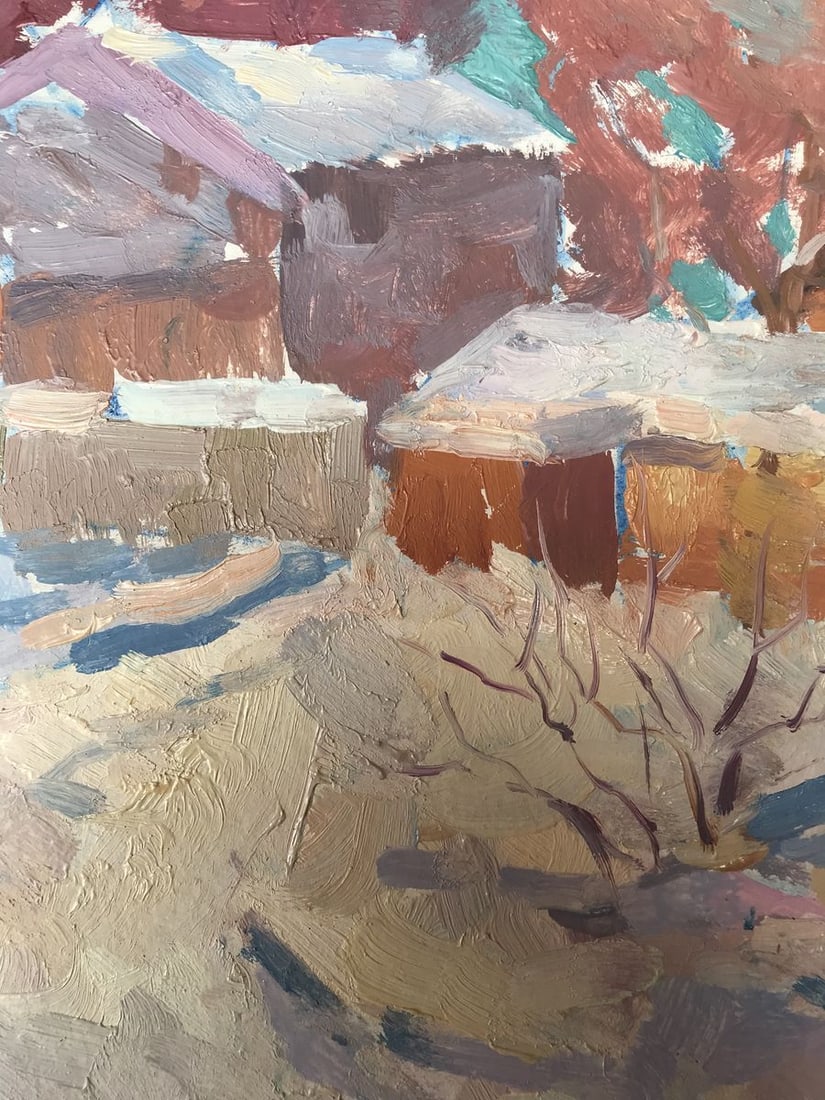 Oil painting The first snow fell Peter Tovpev - 9