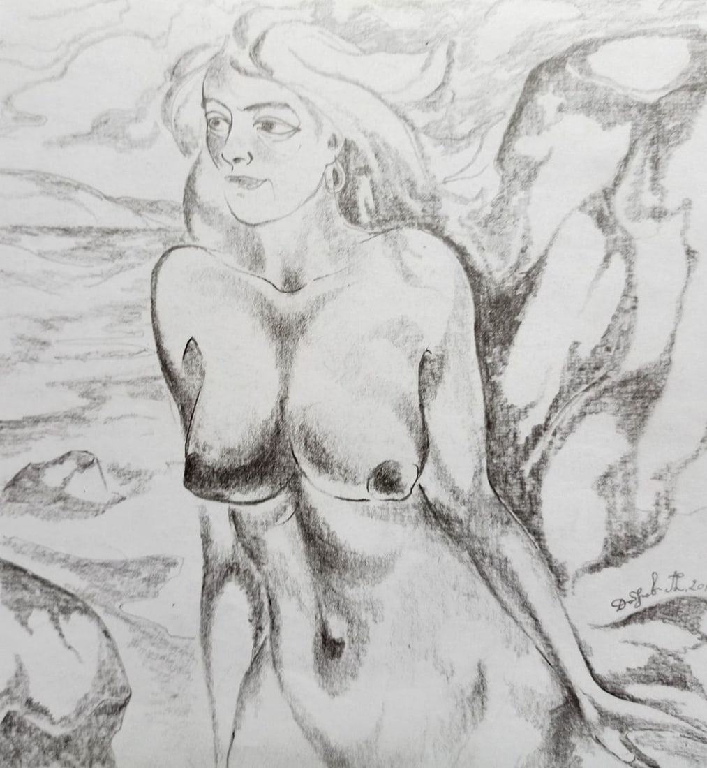 Pencil painting Portrait of a naked girl Peter Tovpev: Title: Pencil painting Portrait of a naked girl Peter Tovpev Description: No.Dobr 537 *** ABOUT THIS PAINTING *** * TITLE: "Portrait of a naked girl" * ARTISTS: Peter Tovpev * SIZE: 21x20 cm/8.26x7.87