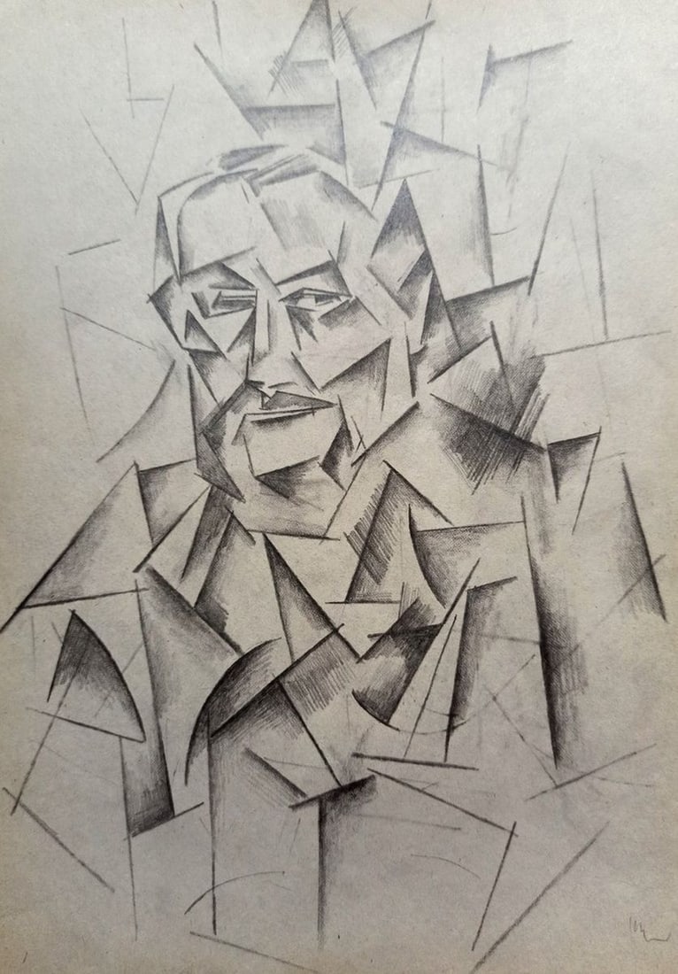 Abstract pencil painting Portrait of a man Peter Tovpev (1 of 4)