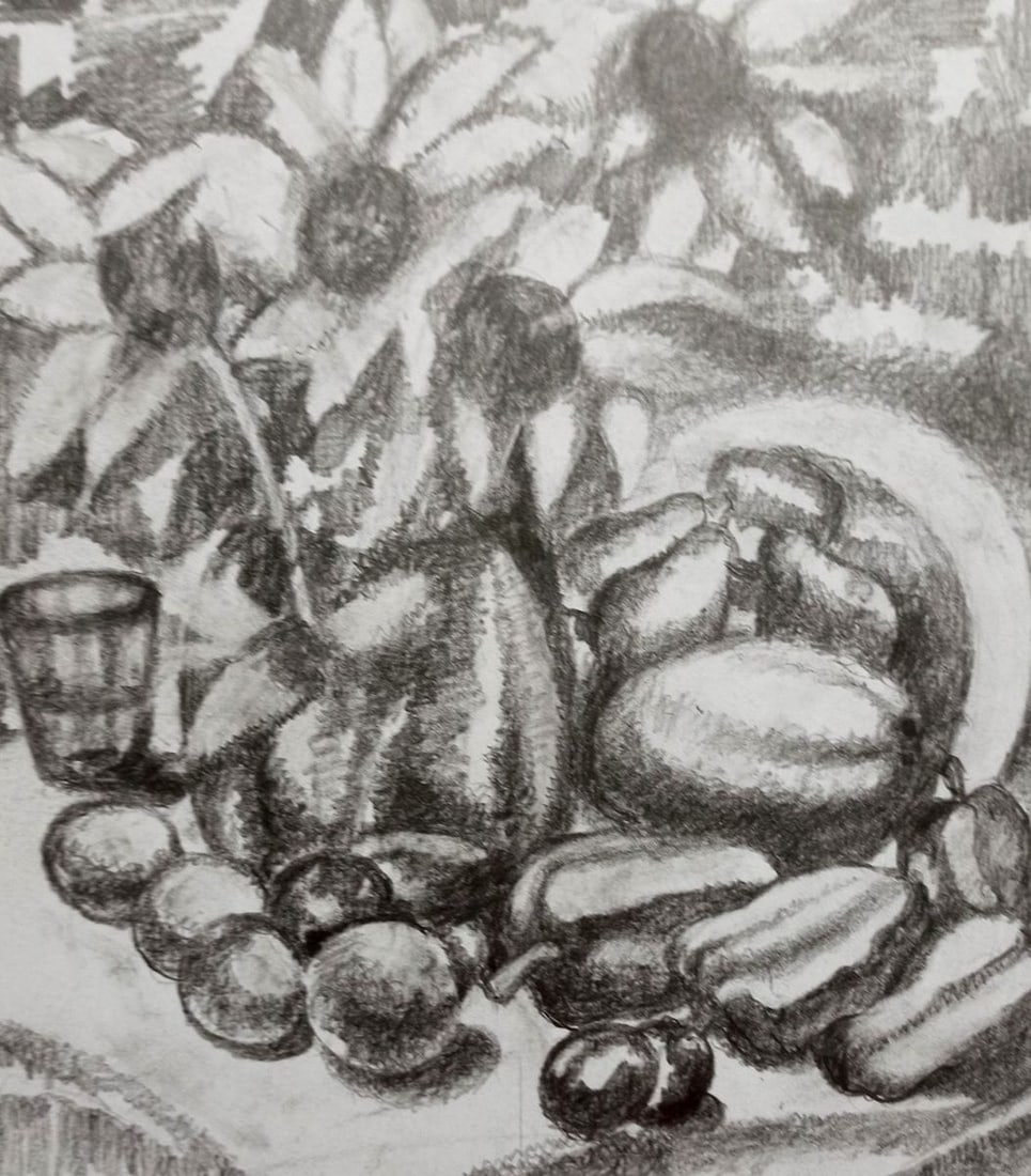 Pencil painting Still life Peter Tovpev: Title: Pencil painting Still life Peter Tovpev Description: No.Dobr 594 *** ABOUT THIS PAINTING *** * TITLE: "Still life" * ARTISTS: Peter Tovpev * SIZE: 17x19 cm/6.69x7.48 inches' * MEDIUM: pencil, p