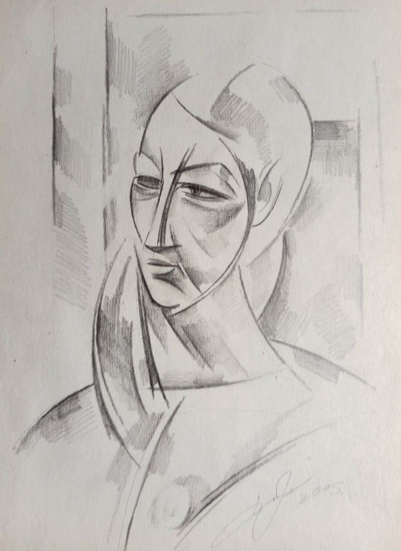 Abstract pencil painting Portrait of a man Peter Tovpev: Title: Abstract pencil painting Portrait of a man Peter Tovpev Description: No.Dobr 604 *** ABOUT THIS PAINTING *** * TITLE: "Portrait of a man" * ARTISTS: Peter Tovpev * SIZE: 30x20 cm/11.81x7.87 inc