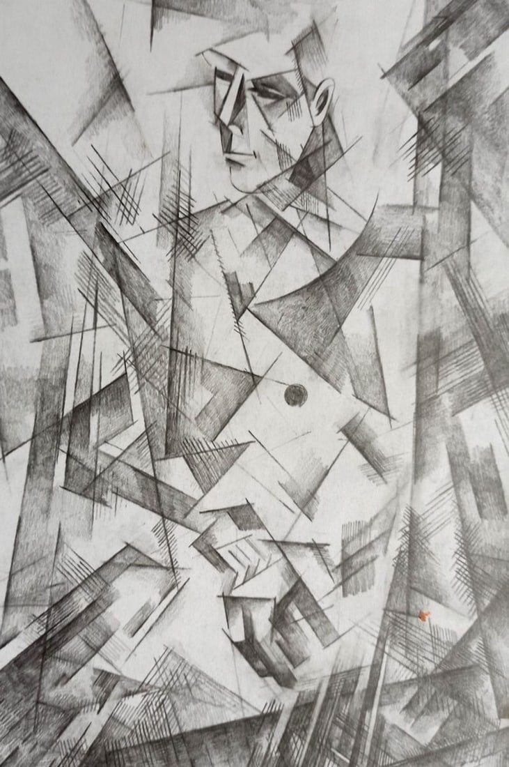 Abstract pencil painting Portrait of a man Peter Tovpev: Title: Abstract pencil painting Portrait of a man Peter Tovpev Description: No.Dobr 627 *** ABOUT THIS PAINTING *** * TITLE: "Portrait of a man" * ARTISTS: Peter Tovpev * SIZE: 25x17 cm/9.84x6.69 inch