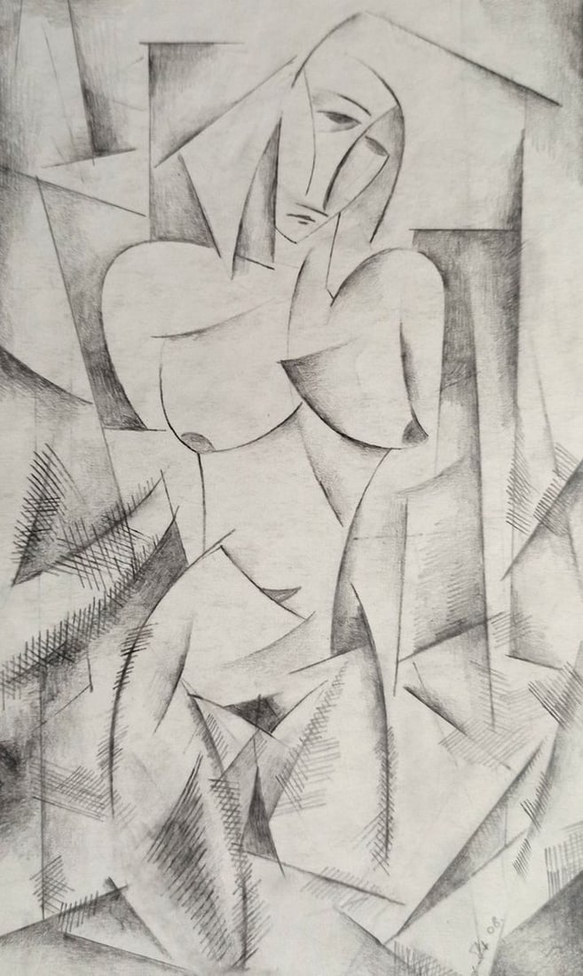 Abstract pencil painting Portrait of a naked girl Peter Tovpev: Title: Abstract pencil painting Portrait of a naked girl Peter Tovpev Description: No.Dobr 628 *** ABOUT THIS PAINTING *** * TITLE: "Portrait of a naked girl" * ARTISTS: Peter Tovpev * SIZE: 15x24 cm/