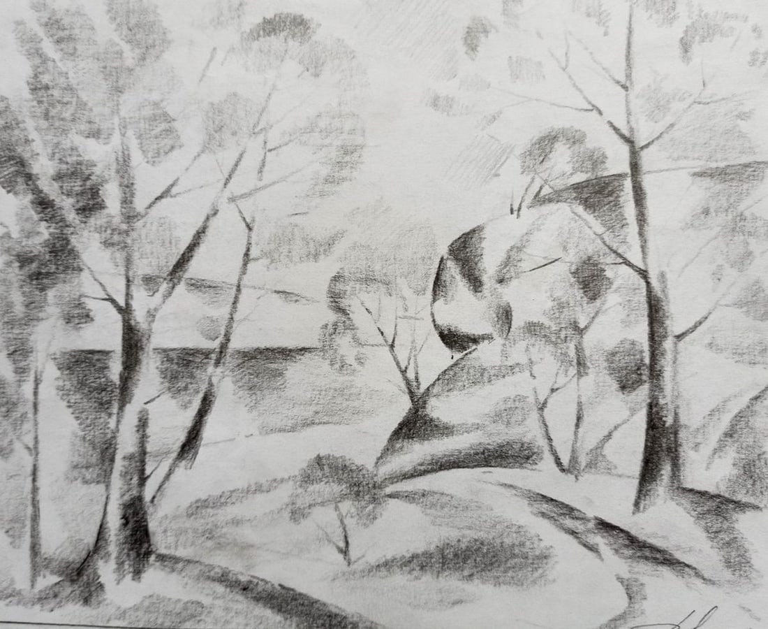 Abstract pencil painting River landscape Peter Tovpev: Title: Abstract pencil painting River landscape Peter Tovpev Description: No.Dobr 635 *** ABOUT THIS PAINTING *** * TITLE: "River landscape" * ARTISTS: Peter Tovpev * SIZE: 20x25 cm/7.87x9.84 inches' 