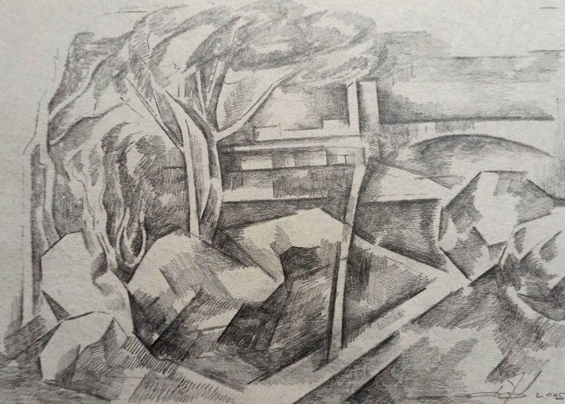 Pencil painting City view Peter Tovpev: Title: Pencil painting City view Peter Tovpev Description: No.Dobr 642 *** ABOUT THIS PAINTING *** * TITLE: "City view" * ARTISTS: Peter Tovpev * SIZE: 16x21 cm/6.29x8.26 inches' * MEDIUM: pencil, pap