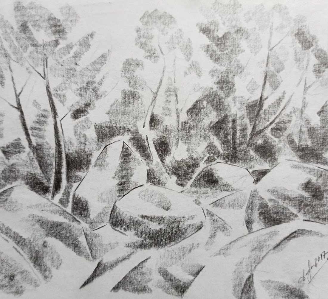 Abstract pencil painting Rocky shore Peter Tovpev: Title: Abstract pencil painting Rocky shore Peter Tovpev Description: No.Dobr 645 *** ABOUT THIS PAINTING *** * TITLE: "Rocky shore" * ARTISTS: Peter Tovpev * SIZE: 21x24 cm/8.26x9.44 inches' * MEDIUM