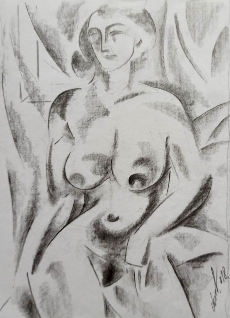 Abstract pencil painting Portrait of a naked girl Peter Tovpev: Title: Abstract pencil painting Portrait of a naked girl Peter Tovpev Description: No.Dobr 655 *** ABOUT THIS PAINTING *** * TITLE: "Portrait of a naked girl" * ARTISTS: Peter Tovpev * SIZE: 21x15 cm/