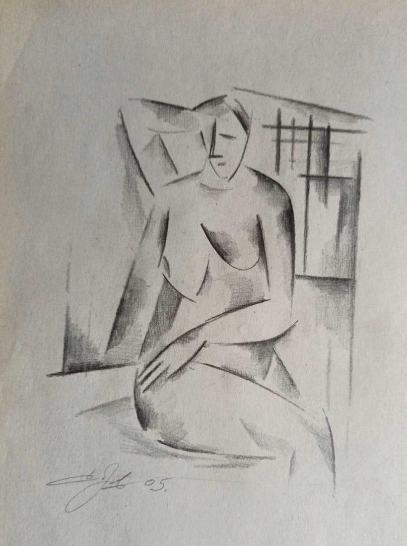 Abstract pencil painting Portrait of a naked girl Peter Tovpev: Title: Abstract pencil painting Portrait of a naked girl Peter Tovpev Description: No.Dobr 697 *** ABOUT THIS PAINTING *** * TITLE: "Portrait of a naked girl" * ARTISTS: Peter Tovpev * SIZE: 20x30 cm/