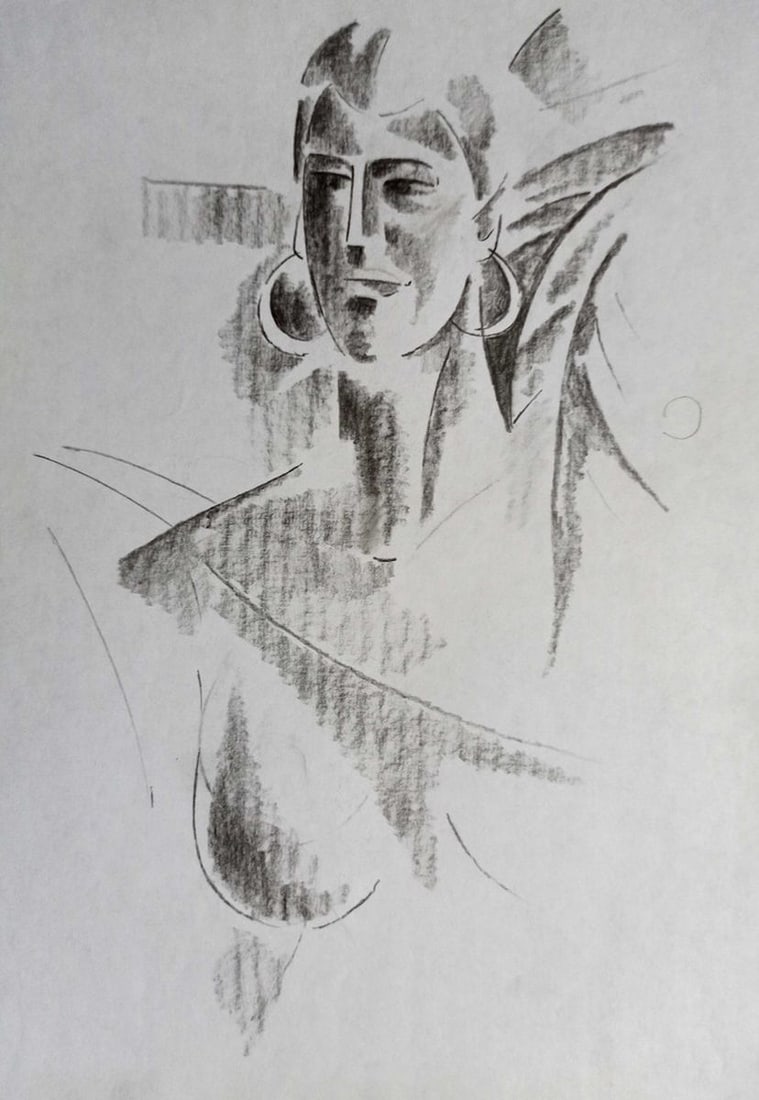 Abstract pencil painting Portrait of a woman Peter Tovpev: Title: Abstract pencil painting Portrait of a woman Peter Tovpev Description: No.Dobr 745 *** ABOUT THIS PAINTING *** * TITLE: "Portrait of a woman" * ARTISTS: Peter Tovpev * SIZE: 30x20 cm/11.81x7.87