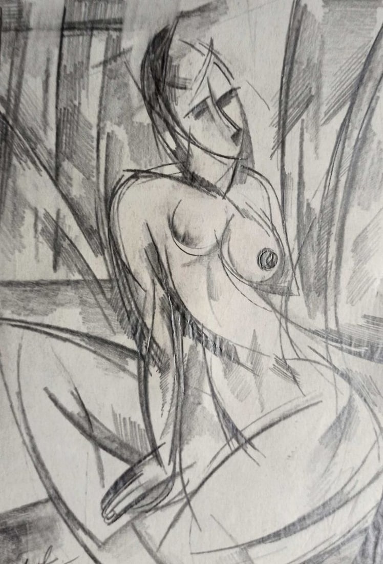 Abstract pencil painting Portrait of a naked girl Peter Tovpev: Title: Abstract pencil painting Portrait of a naked girl Peter Tovpev Description: No.Dobr 749 *** ABOUT THIS PAINTING *** * TITLE: "Portrait of a naked girl" * ARTISTS: Peter Tovpev * SIZE: 24x16 cm/