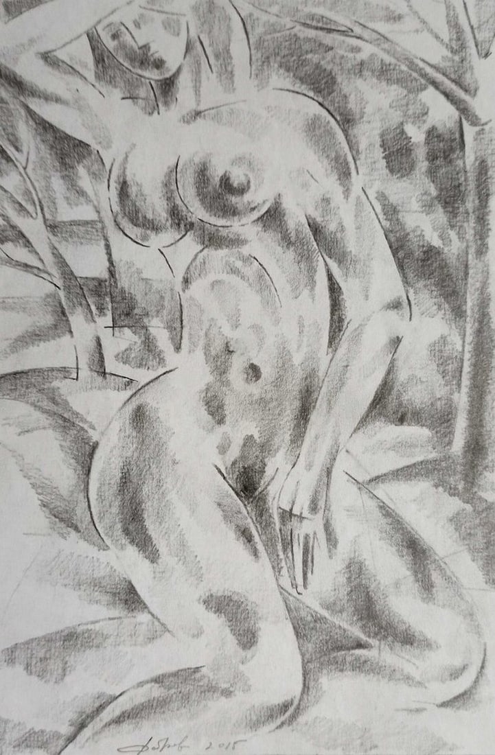 Abstract pencil painting Portrait of a naked girl Peter Tovpev: Title: Abstract pencil painting Portrait of a naked girl Peter Tovpev Description: No.Dobr 751 *** ABOUT THIS PAINTING *** * TITLE: "Portrait of a naked girl" * ARTISTS: Peter Tovpev * SIZE: 23x16 cm/