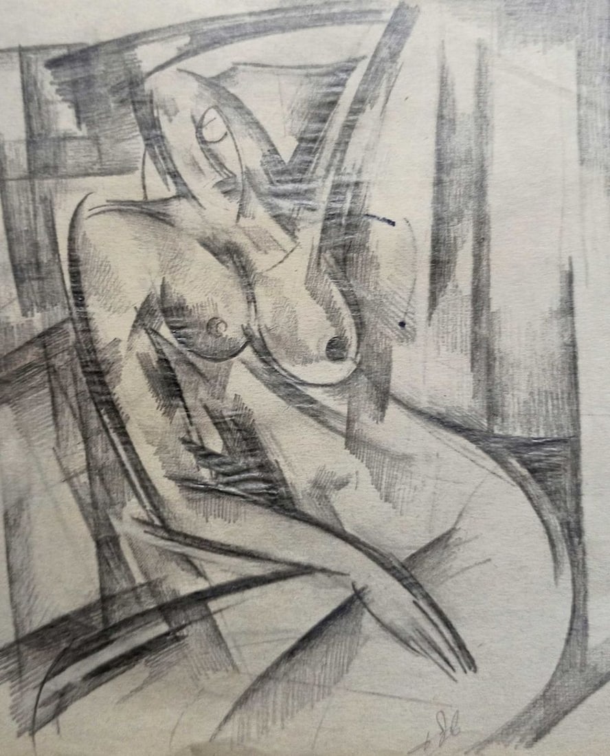 Abstract pencil painting Portrait of a naked girl Peter Tovpev: Title: Abstract pencil painting Portrait of a naked girl Peter Tovpev Description: No.Dobr 752 *** ABOUT THIS PAINTING *** * TITLE: "Portrait of a naked girl" * ARTISTS: Peter Tovpev * SIZE: 19x16 cm/