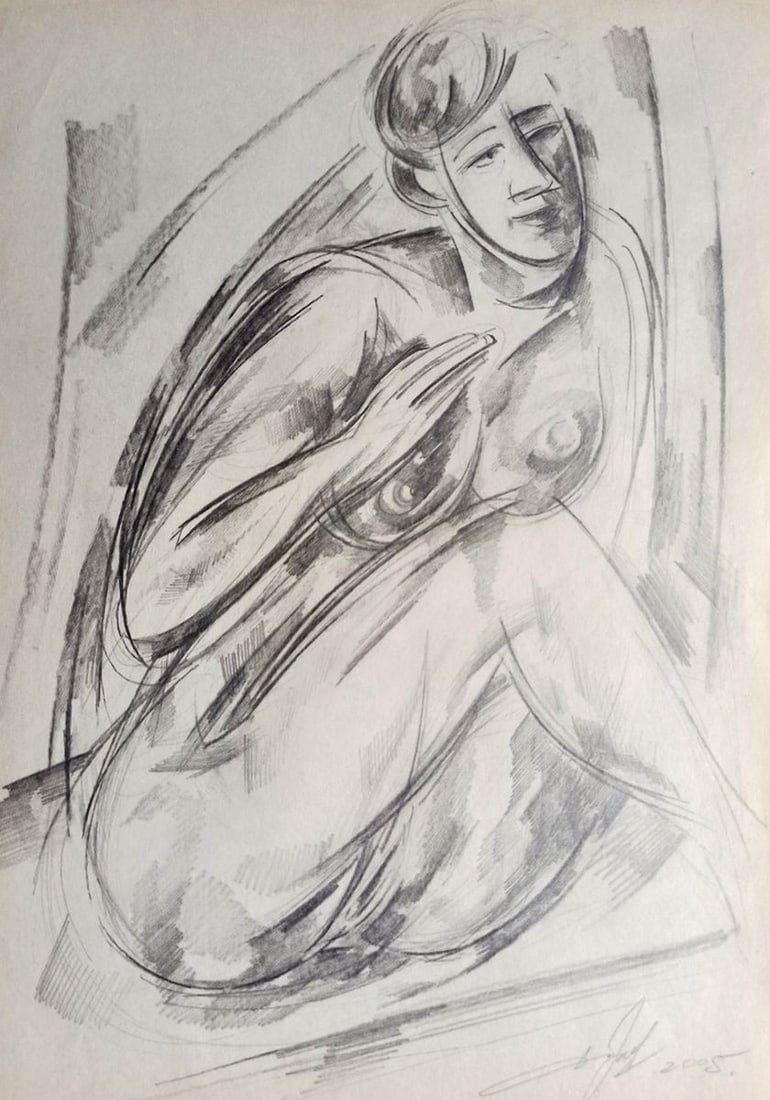 Abstract pencil painting Portrait of a naked girl Peter Tovpev: Title: Abstract pencil painting Portrait of a naked girl Peter Tovpev Description: No.Dobr 755 *** ABOUT THIS PAINTING *** * TITLE: "Portrait of a naked girl" * ARTISTS: Peter Tovpev * SIZE: 30x20 cm/