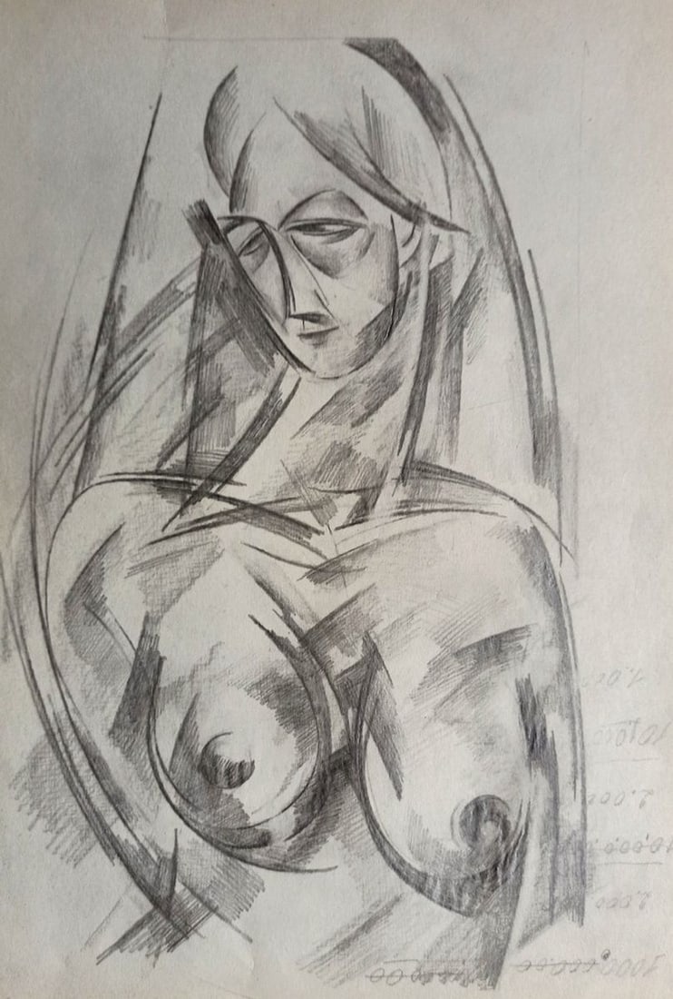 Abstract pencil painting Portrait of a naked girl Peter Tovpev: Title: Abstract pencil painting Portrait of a naked girl Peter Tovpev Description: No.Dobr 756 *** ABOUT THIS PAINTING *** * TITLE: "Portrait of a naked girl" * ARTISTS: Peter Tovpev * SIZE: 30x20 cm/