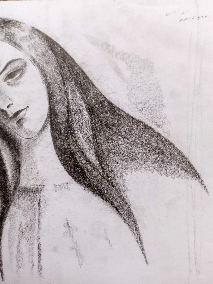 Abstract pencil painting Portrait of a girl Peter Tovpev - 3