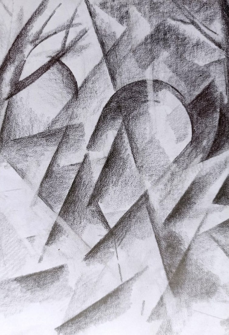 Abstract pencil painting In the woods Peter Tovpev - 3