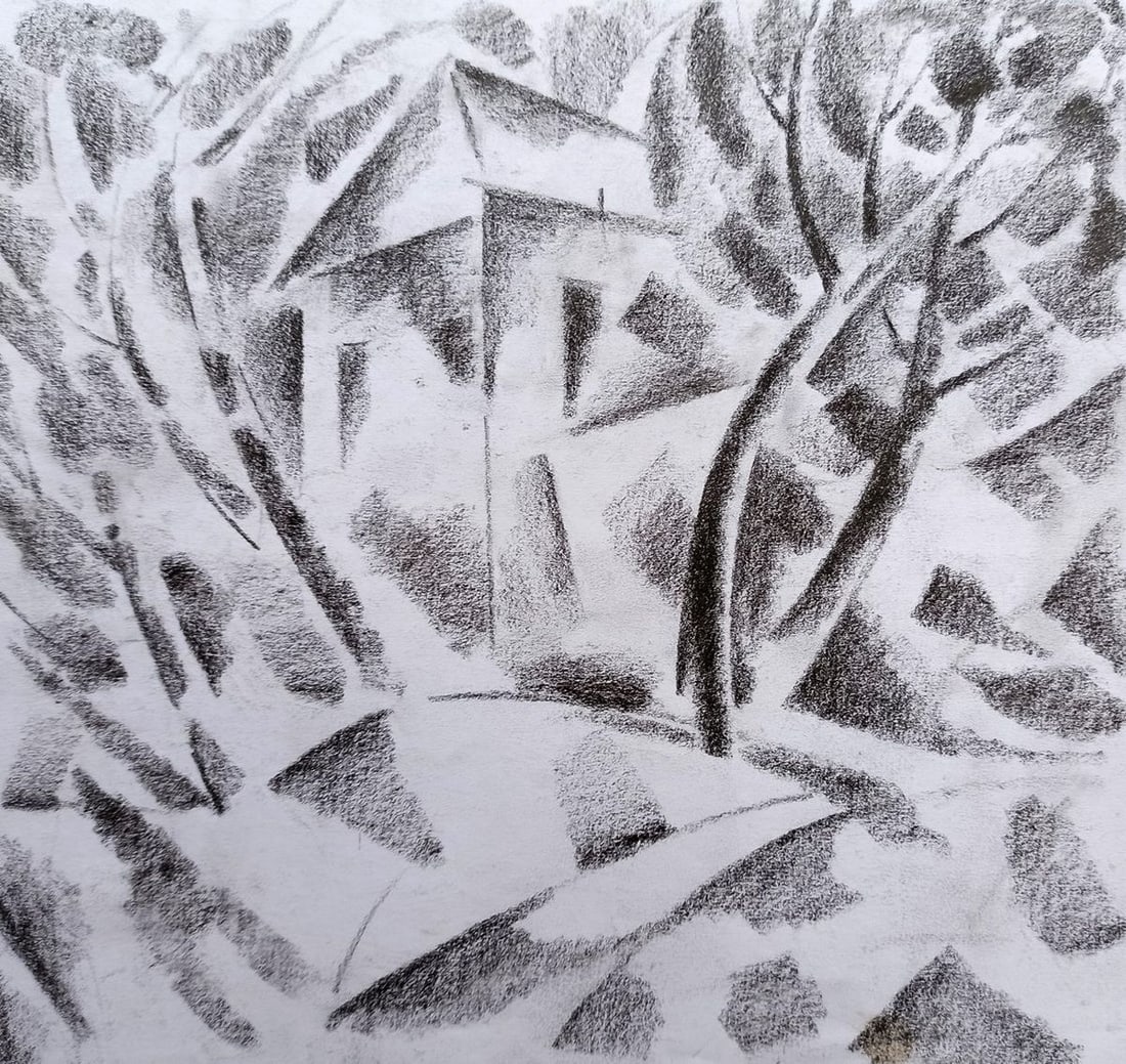 Abstract pencil painting House on the outskirts Peter Tovpev: Title: Abstract pencil painting House on the outskirts Peter Tovpev Description: No.Dobr 371 *** ABOUT THIS PAINTING *** * TITLE: "House on the outskirts" * ARTISTS: Peter Tovpev * SIZE: 21x20 cm/8.26